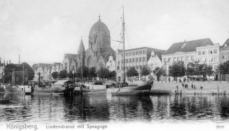 View of Lomse Island and synagogue on Lindenstrasse